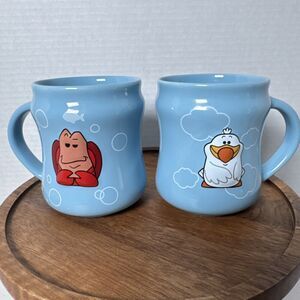 Disney Store The Little Mermaid Sebastian and Scuttle Ceramic Coffee Mug Set